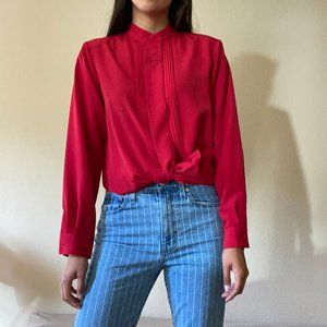 Red vintage button-up
